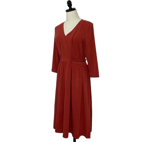 Matilda Jane Secret Fields Changing Leaves Kimono Dress Orange Red Size Medium - Picture 3 of 8